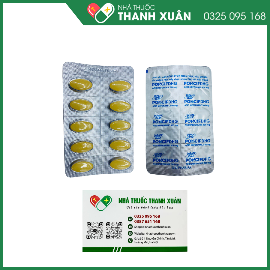 Poncif DHG điều trị viêm khớp, đau răng, đau bụng kinh